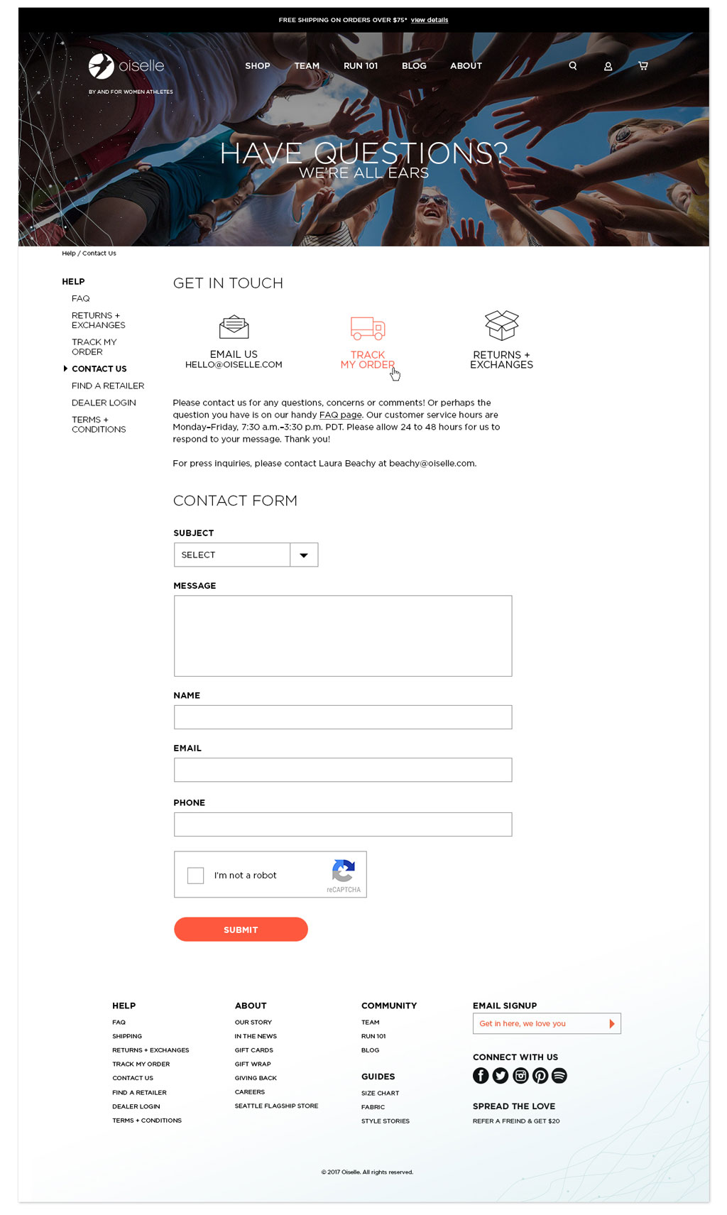 Contact Us Page