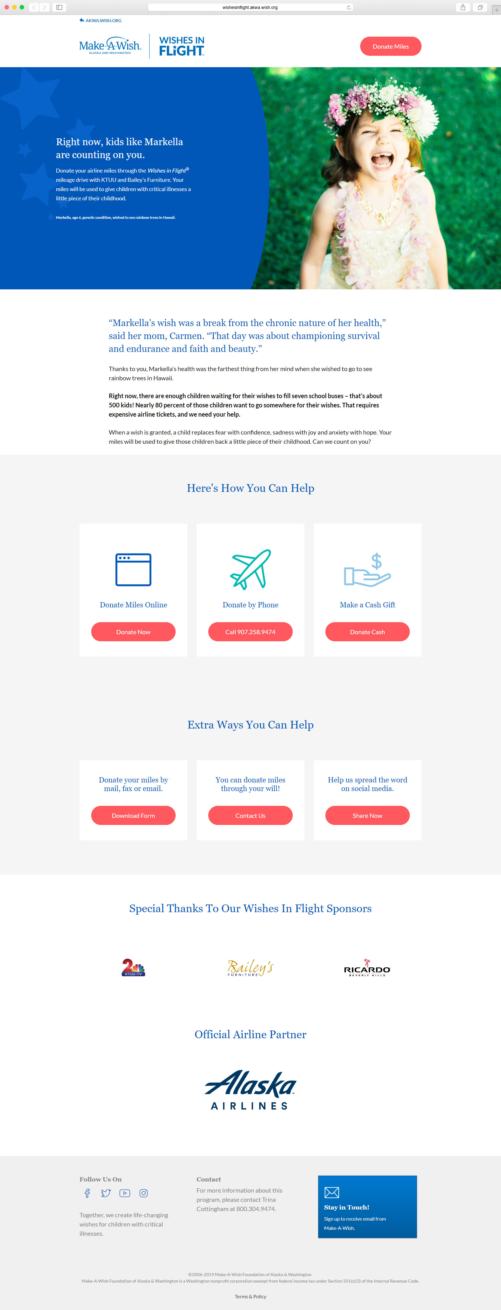 Screen of the Phase 2 Landing Page mockup featuring hero banner, text, calls-to-action, sponsor logos.